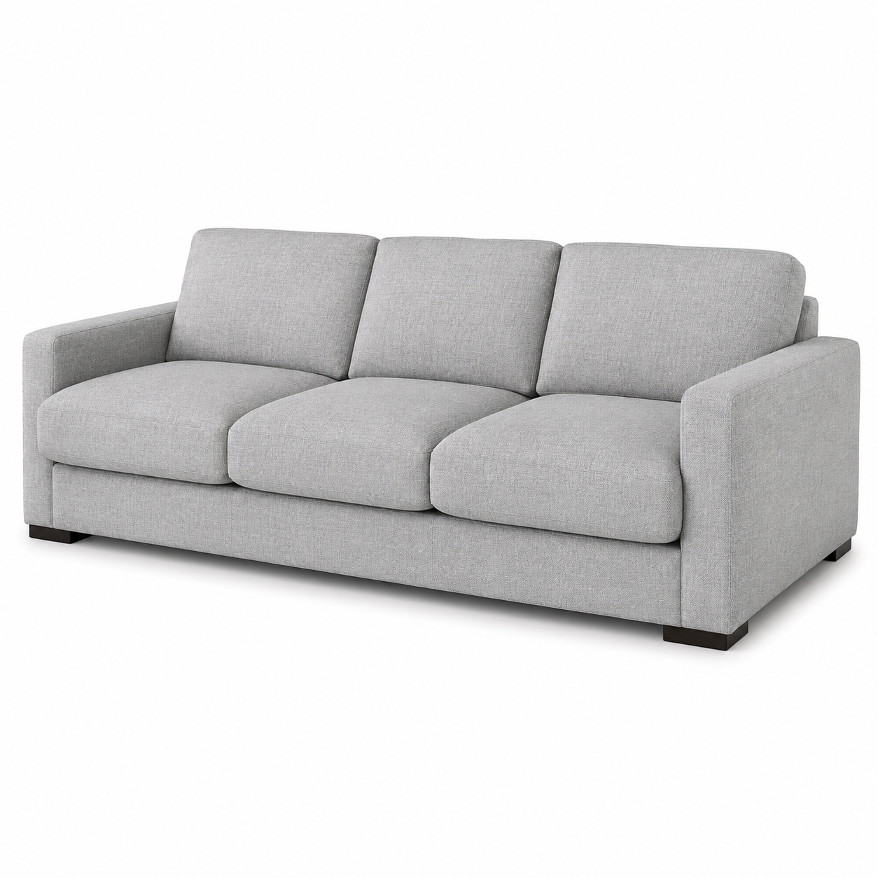 3-Sitzer Sofa Hellgrau mit tiefem Sitz 218x92x80 cm