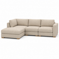 Modulares Ecksofa Sandbeige mit Chaiselongue links 260x168 cm