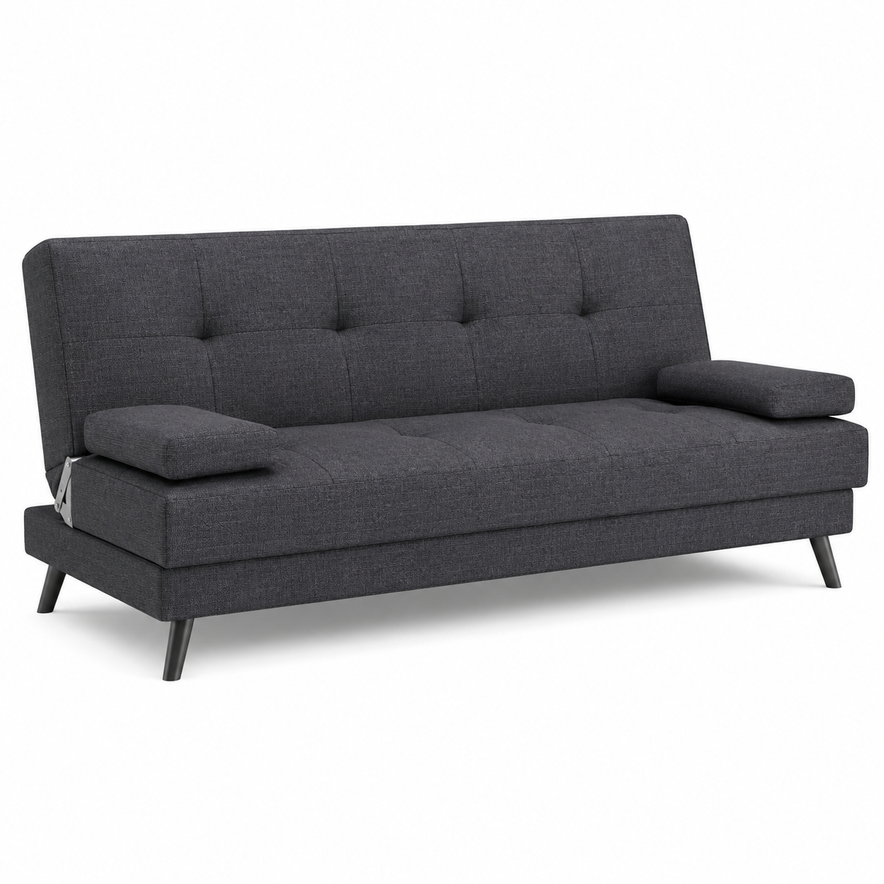 Kompaktes Schlafsofa Dunkelgrau mit Klappfunktion 190x88 cm