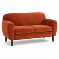 Loveseat Sofa Terrakotta Samt mit runden Armlehnen 150x84 cm
