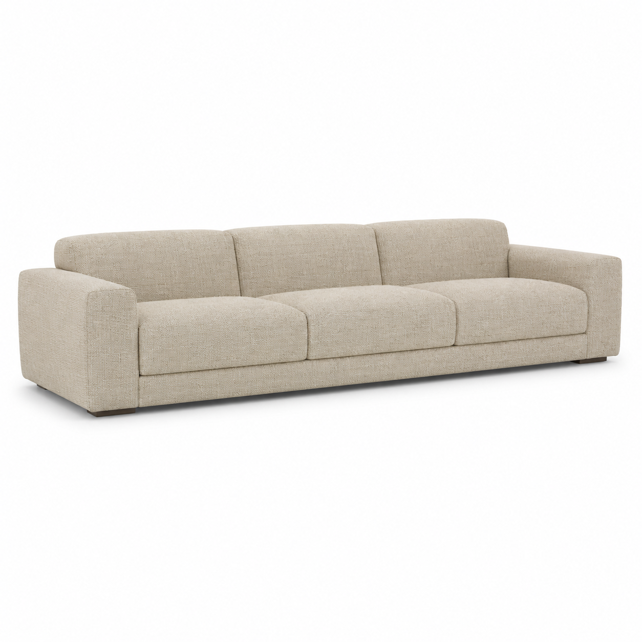 Japandi 3-Sitzer Sofa Naturbeige mit niedriger Rückenlehne 224x94 cm