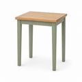 Skandinavischer Beistelltisch Salbeigrün mit Holzplatte 45x45x55 cm