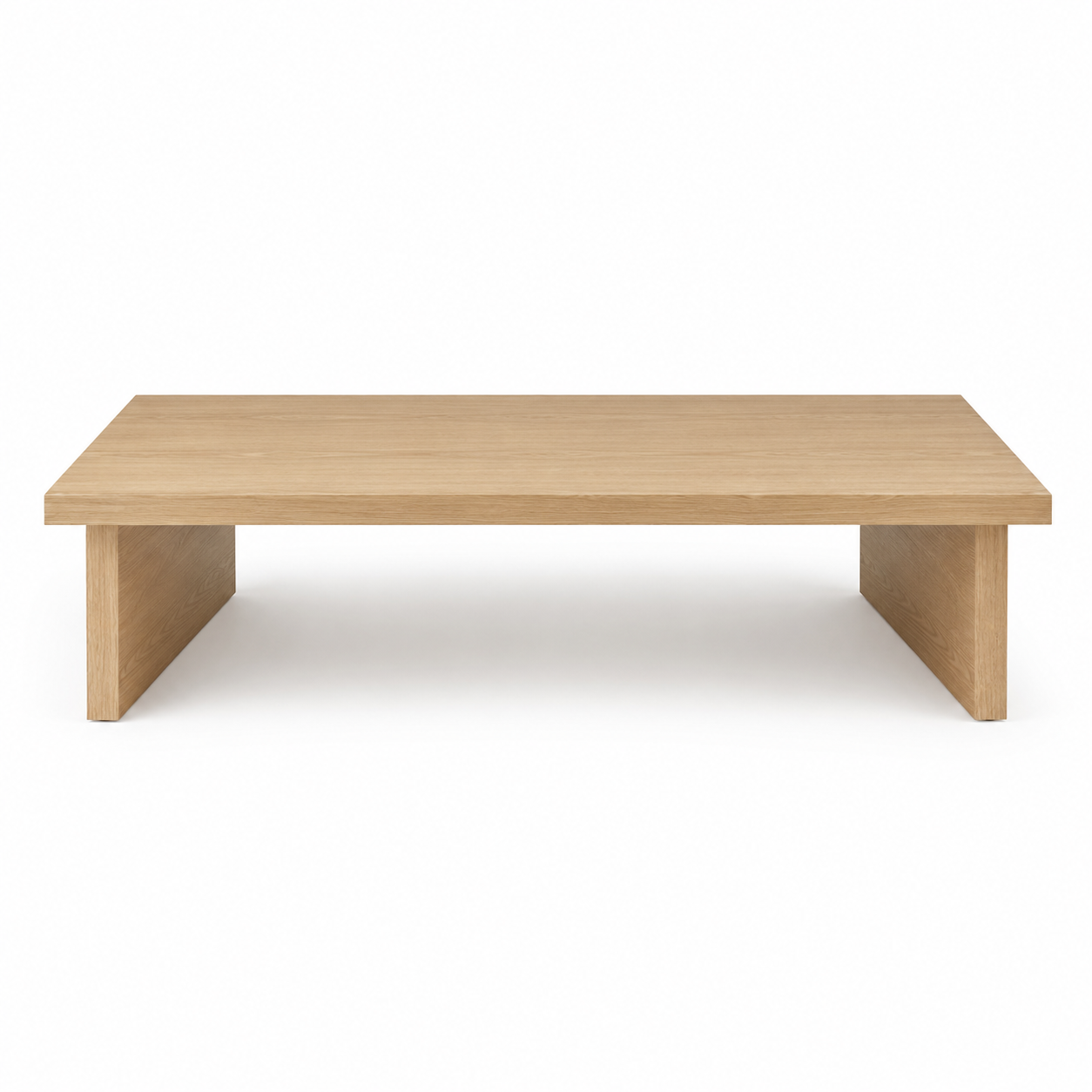 Niedriger Japandi Couchtisch Eiche Hell 120x60x32 cm