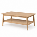 Couchtisch mit Rattanablage Natur 95x55x42 cm
