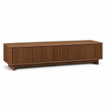 Japandi TV-Lowboard Walnuss mit Lamellenfront 180x42x45 cm