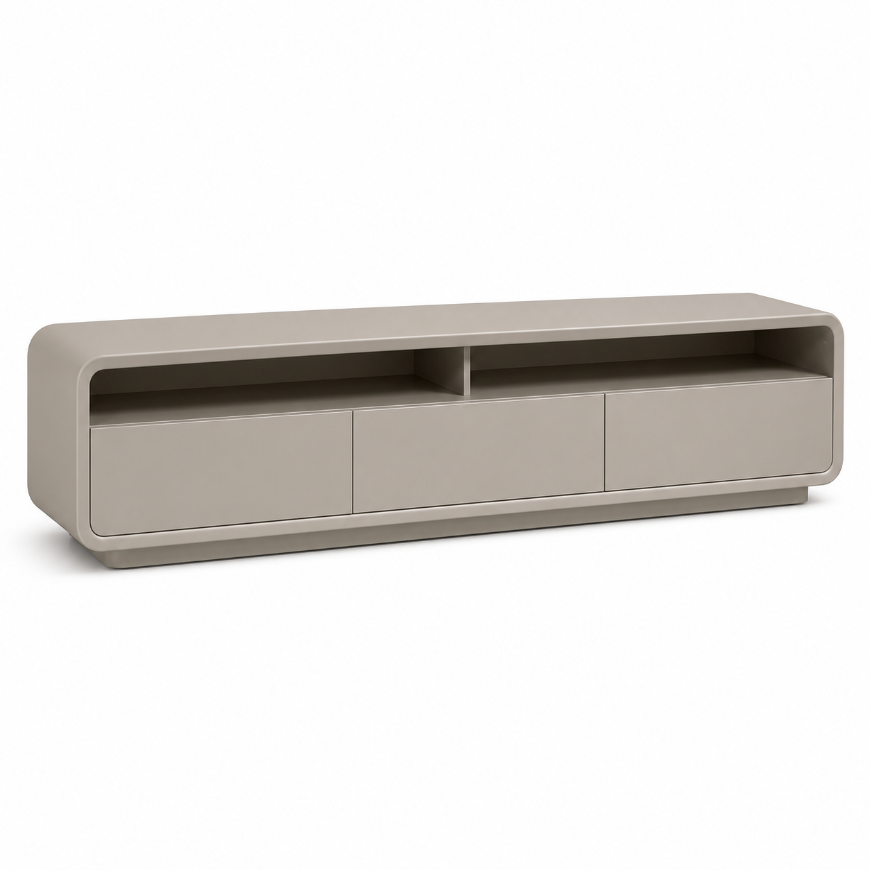 TV-Lowboard Greige mit abgerundeten Kanten 170x40x43 cm