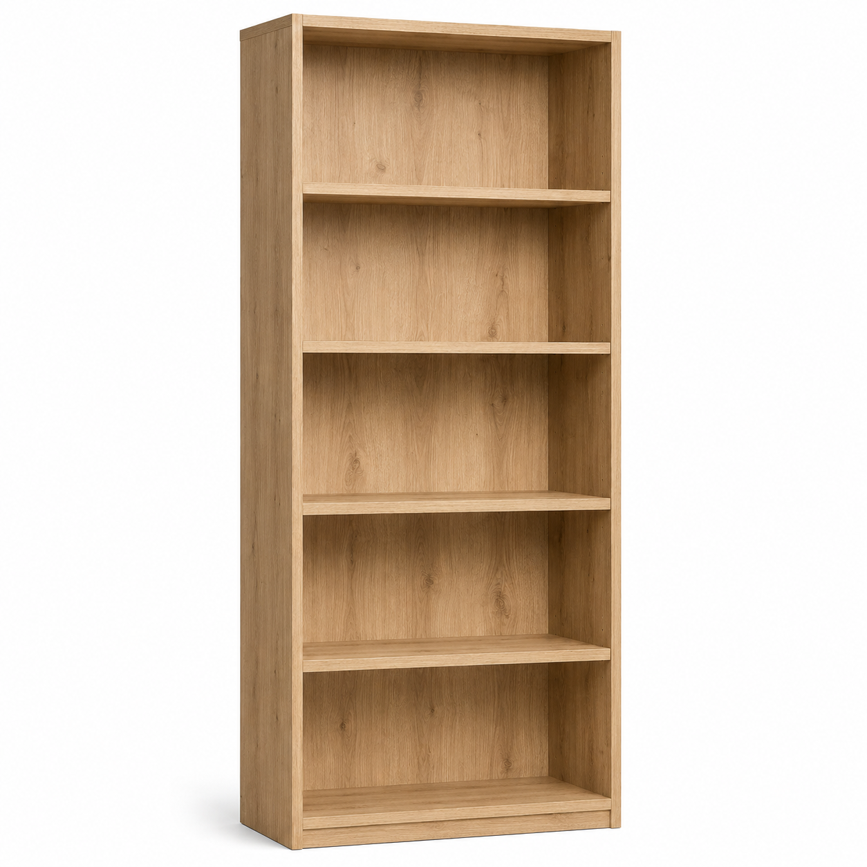 Offenes Bücherregal Eiche Natur mit fünf Ebenen 80x32x180 cm
