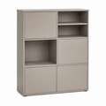 Highboard Greige mit offenen Nischen 110x40x130 cm