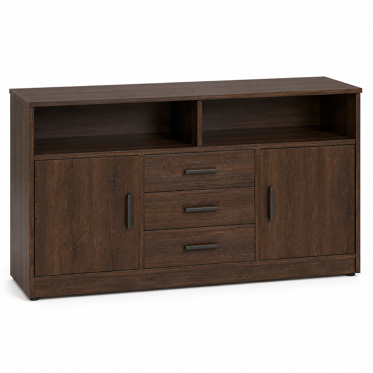 Sideboard Rattanoptik Natur mit Schiebetüren 150x40x78 cm