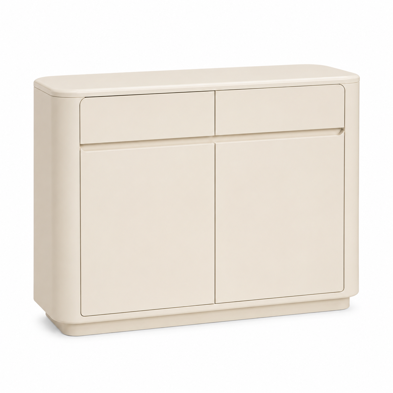 Kommode Creme mit abgerundeten Kanten 100x42x88 cm